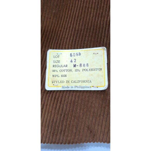 Mens Vtg 911 Collection Brown Corduroy 2 Button Sport Coat Blazer Size 42R NWT - Picture 5 of 14
